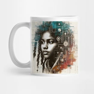 Beautiful girl  with curly hair Mug